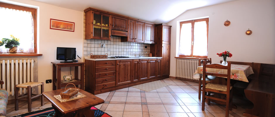 Il soggiorno/cucina dell'appartamento Chouette - Chalet Remondet